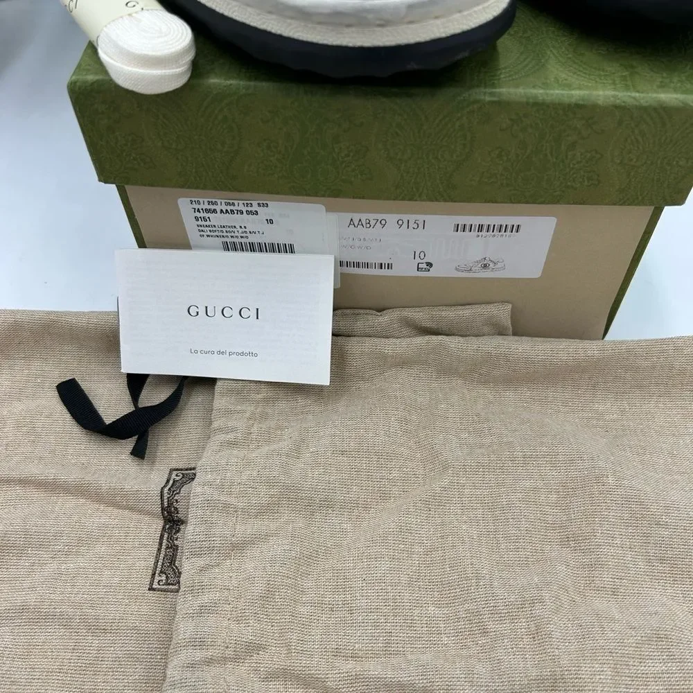 Men's Gucci Mac 80 low top leather sneakers size 10 fits 10.5 US made in Italy